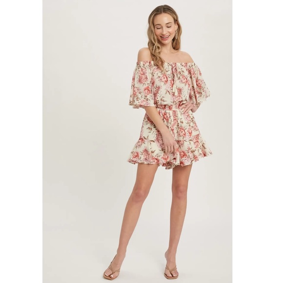 Floral Print Romper Floral Romper NWT Pink + White - Picture 3 of 5